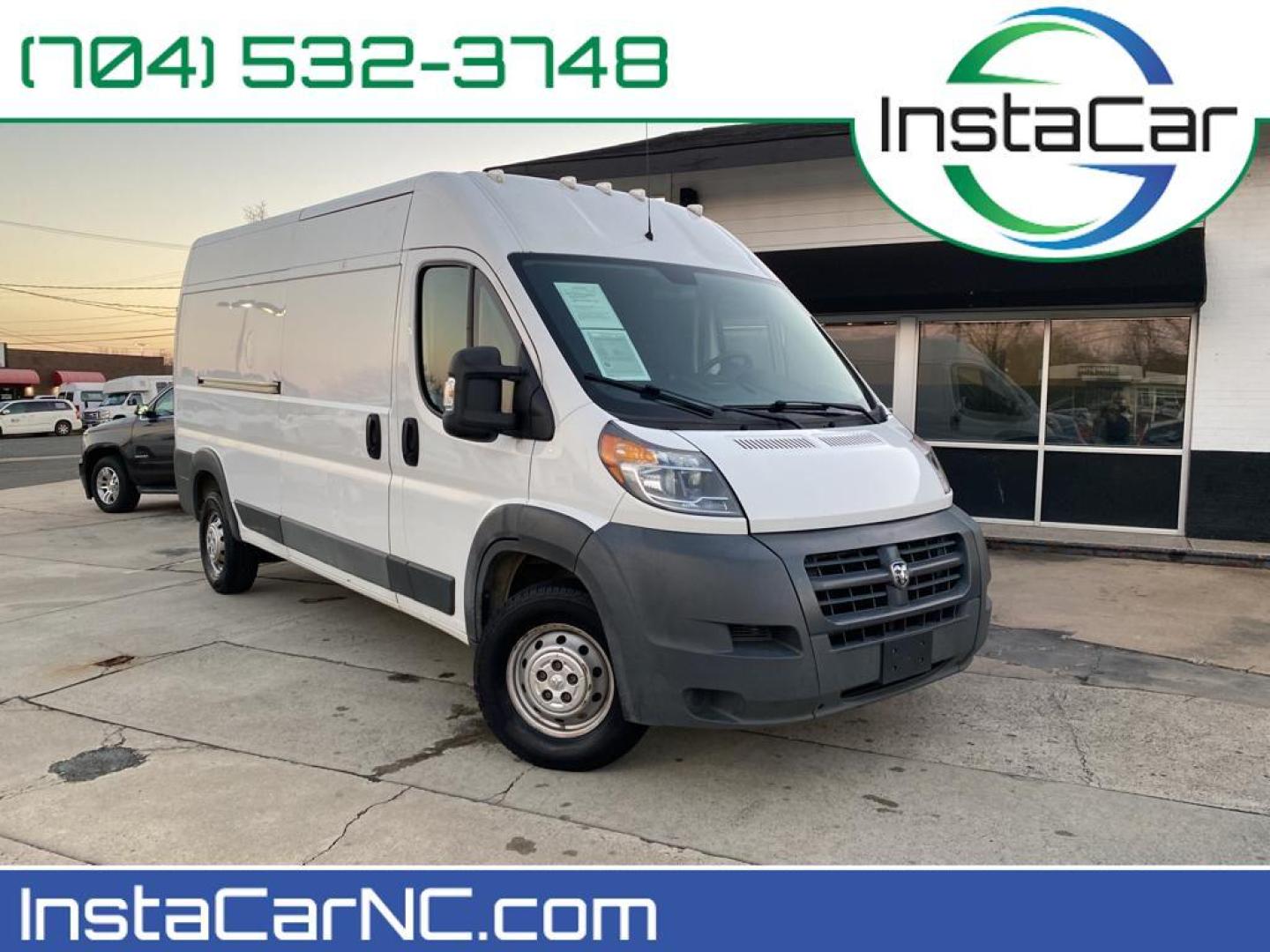 2015 Bright White Clearcoat /Gray Ram ProMaster 2500 High Roof (3C6TRVDD8FE) with an L4, 3.0L engine, 6-speed auto-shift manual transmission, located at 3147 E Independence Blvd, Charlotte, NC, 28205, 35.200268, -80.773651 - <b>Equipment</b><br>Bluetooth technology is built into the Ram ProMaster 2500, keeping your hands on the steering wheel and your focus on the road. Protect this vehicle from unwanted accidents with a cutting edge backup camera system. Our dealership has already run the CARFAX report and it is clean. - Photo#0