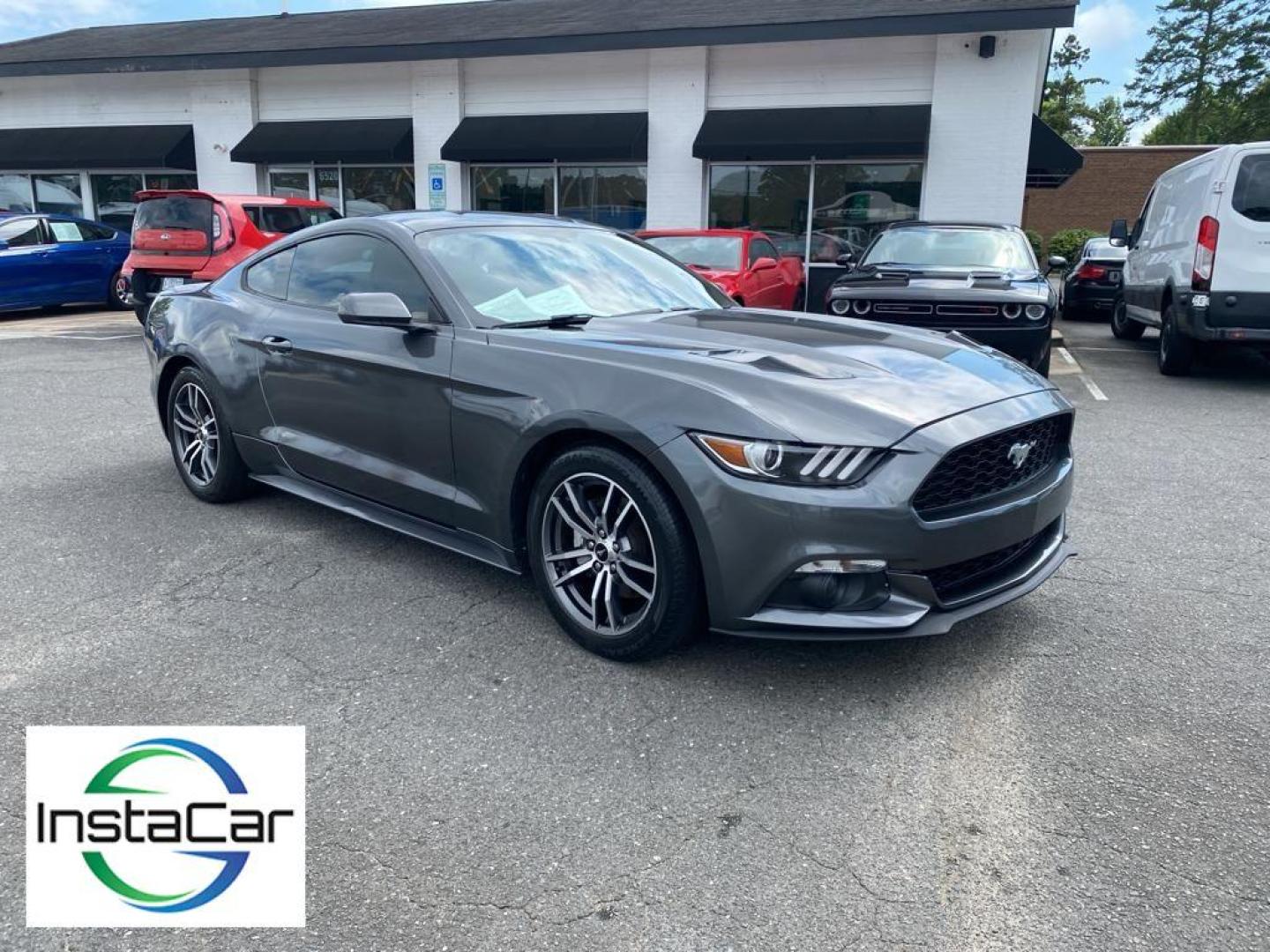 2017 Magnetic Metallic /Ebony Ford Mustang EcoBoost (1FA6P8TH6H5) with an L4, 2.3L engine, Manual 6-Speed transmission, located at 3147 E Independence Blvd, Charlotte, NC, 28205, 35.200268, -80.773651 - <b>Equipment</b><br>The HID headlamps on the Ford Mustang light your way like never before. Bluetooth technology is built into this vehicle, keeping your hands on the steering wheel and your focus on the road. Protect this small car from unwanted accidents with a cutting edge backup camera system. I - Photo#4