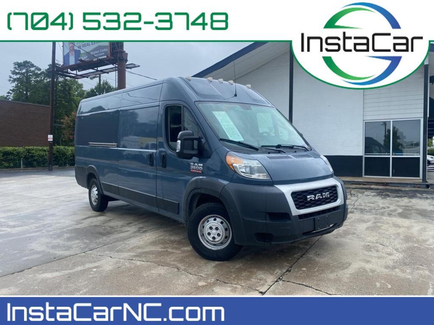 2019 Bright White Clearcoat /Black Ram ProMaster 3500 High Roof (3C6URVJG3KE) with an V6, 3.6L engine, 6-speed automatic transmission, located at 3147 E Independence Blvd, Charlotte, NC, 28205, 35.200268, -80.773651 - Photo#0