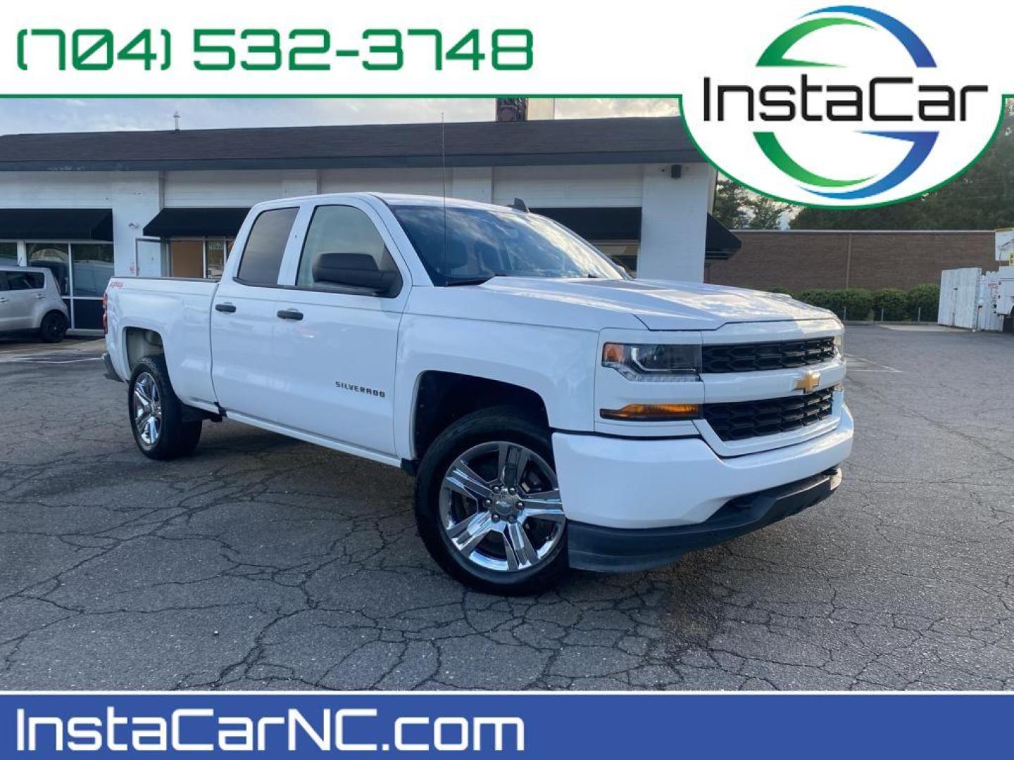 2018 Summit White /Dark Ash/Jet Black Chevrolet Silverado Custom (1GCVKPEC3JZ) with an V8, 5.3L engine, 6-speed automatic transmission, located at 3147 E Independence Blvd, Charlotte, NC, 28205, 35.200268, -80.773651 - <b>Equipment</b><br>This Chevrolet Silverado will allow to see the road and so much more with the HID headlights. The premium wheels make this model stand out from the crowd. Bluetooth technology is built into this vehicle, keeping your hands on the steering wheel and your focus on the road. The sat - Photo#0