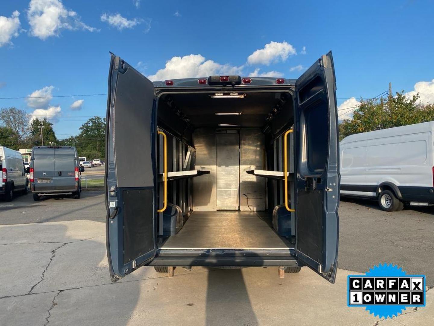 2019 Patriot Blue Pearlcoat /Black Ram ProMaster 3500 High Roof (3C6URVJG6KE) with an V6, 3.6L engine, 6-speed automatic transmission, located at 3147 E Independence Blvd, Charlotte, NC, 28205, 35.200268, -80.773651 - <b>Equipment</b><br>See what's behind you with the back up camera on this 2019 Ram ProMaster 3500 . This Ram ProMaster 3500 features a hands-free Bluetooth phone system. This vehicle is a certified CARFAX 1-owner. The vehicle is front wheel drive. This 2019 Ram ProMaster 3500 shines with an exquisi - Photo#26