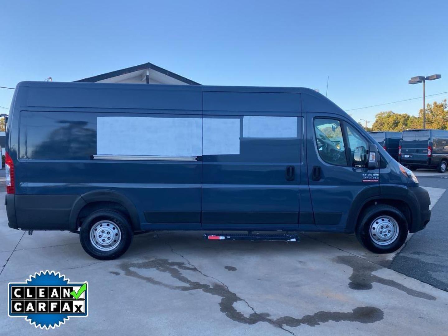 2019 Patriot Blue Pearlcoat /Black Ram ProMaster 3500 High Roof (3C6URVJG4KE) with an V6, 3.6L engine, 6-speed automatic transmission, located at 3147 E Independence Blvd, Charlotte, NC, 28205, 35.200268, -80.773651 - <b>Equipment</b><br>See what's behind you with the back up camera on this Ram ProMaster 3500. Our dealership has already run the CARFAX report and it is clean. A clean CARFAX is a great asset for resale value in the future. This 2019 Ram ProMaster 3500 features a hands-free Bluetooth phone system. - Photo#12