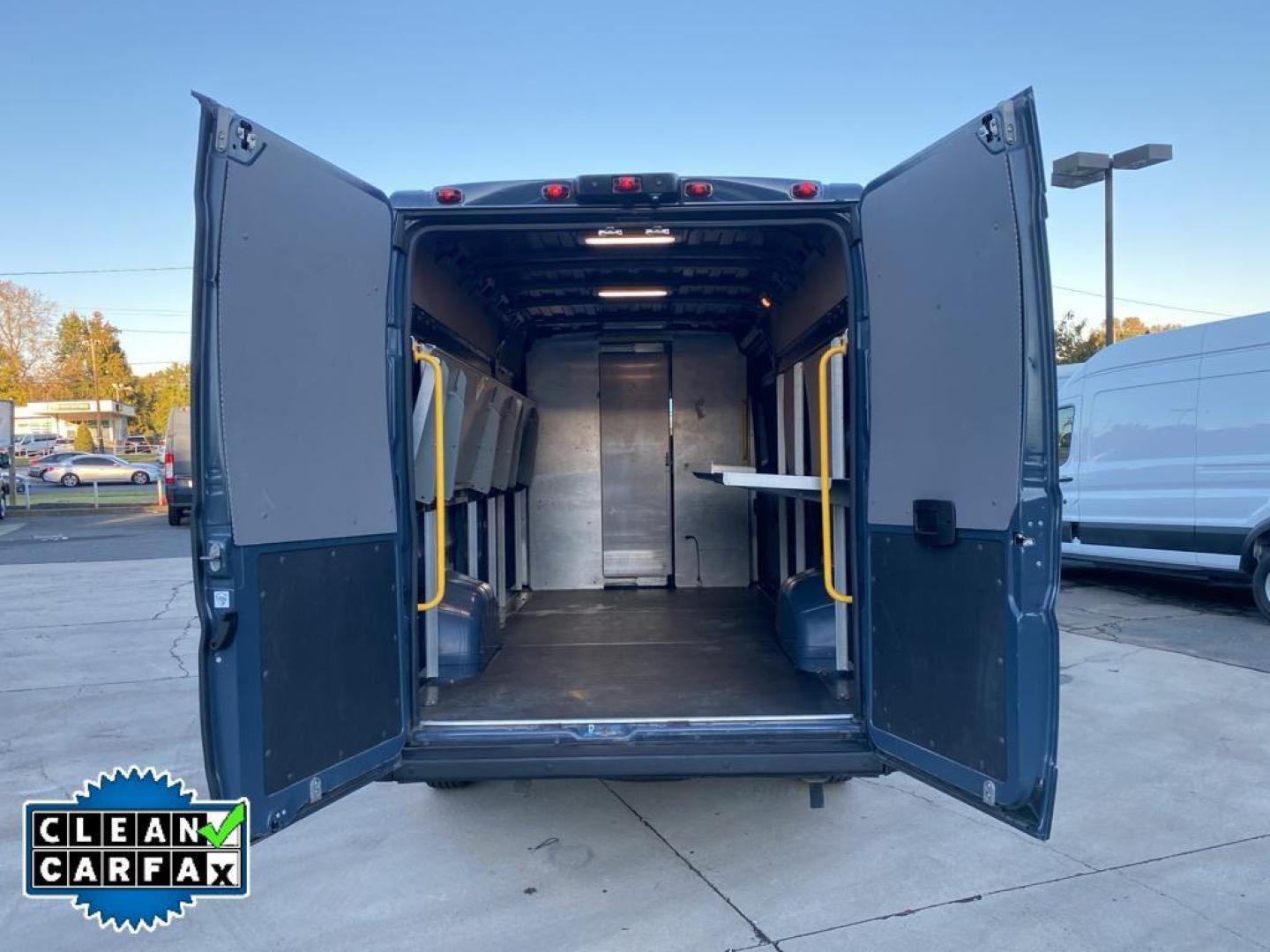 2019 Patriot Blue Pearlcoat /Black Ram ProMaster 3500 High Roof (3C6URVJG4KE) with an V6, 3.6L engine, 6-speed automatic transmission, located at 3147 E Independence Blvd, Charlotte, NC, 28205, 35.200268, -80.773651 - <b>Equipment</b><br>See what's behind you with the back up camera on this Ram ProMaster 3500. Our dealership has already run the CARFAX report and it is clean. A clean CARFAX is a great asset for resale value in the future. This 2019 Ram ProMaster 3500 features a hands-free Bluetooth phone system. - Photo#24