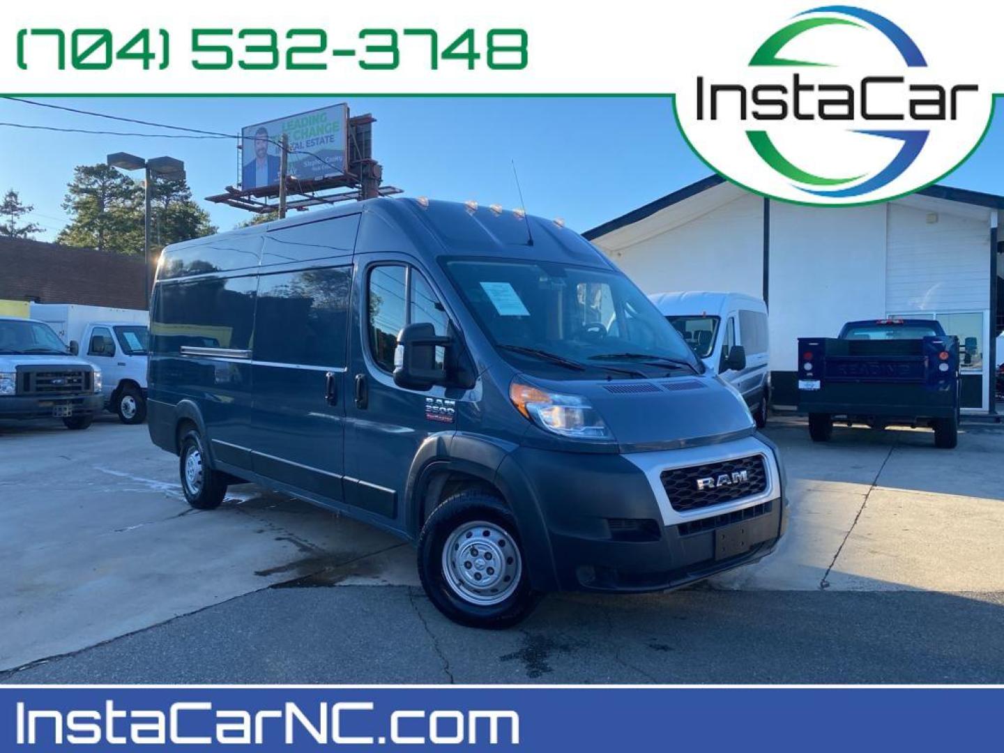 2020 Patriot Blue Pearlcoat /Black Ram ProMaster 3500 High Roof (3C6URVJG7LE) with an V6, 3.6L engine, 6-speed automatic transmission, located at 3147 E Independence Blvd, Charlotte, NC, 28205, 35.200268, -80.773651 - <b>Equipment</b><br>This Ram ProMaster 3500 features a hands-free Bluetooth phone system. Good News! This certified CARFAX 1-owner vehicle has only had one owner before you. Protect the vehicle from unwanted accidents with a cutting edge backup camera system. Front wheel drive on the Ram ProMaster 3 - Photo#0