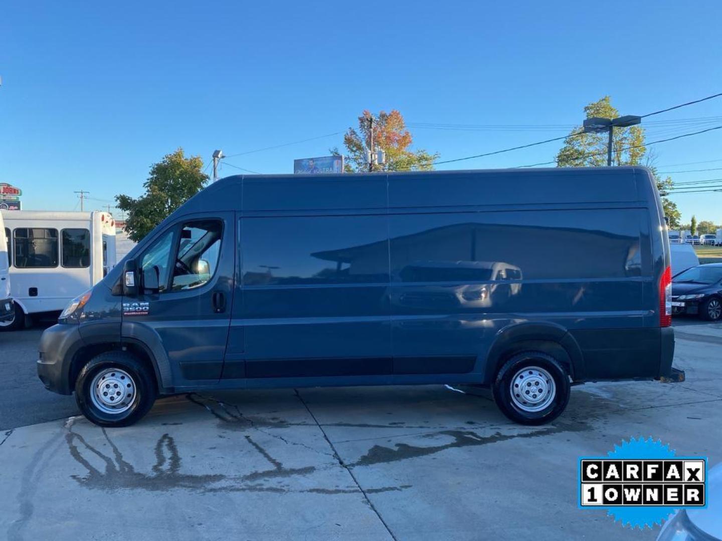 2020 Patriot Blue Pearlcoat /Black Ram ProMaster 3500 High Roof (3C6URVJG7LE) with an V6, 3.6L engine, 6-speed automatic transmission, located at 3147 E Independence Blvd, Charlotte, NC, 28205, 35.200268, -80.773651 - <b>Equipment</b><br>This Ram ProMaster 3500 features a hands-free Bluetooth phone system. Good News! This certified CARFAX 1-owner vehicle has only had one owner before you. Protect the vehicle from unwanted accidents with a cutting edge backup camera system. Front wheel drive on the Ram ProMaster 3 - Photo#9