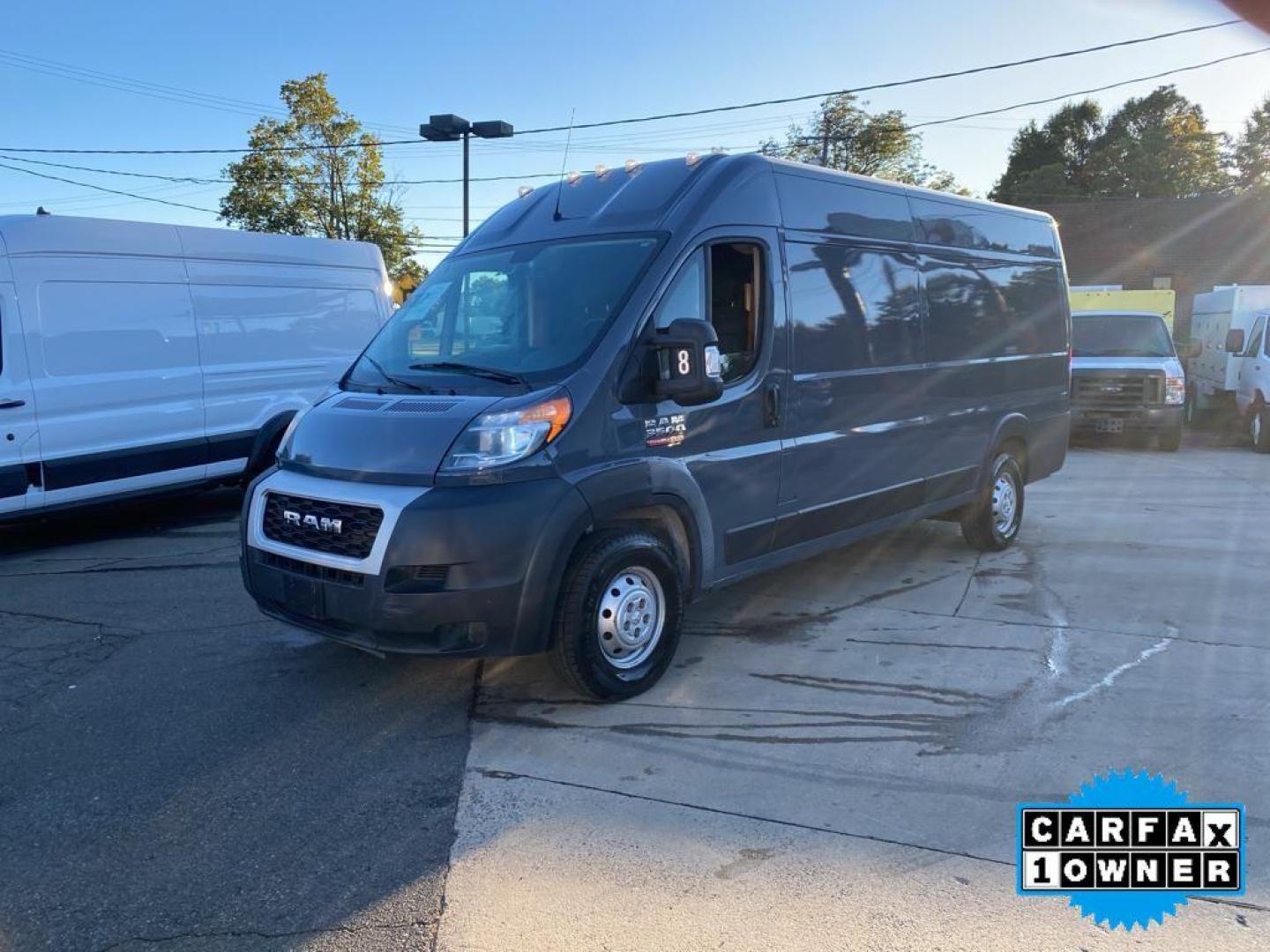 2020 Patriot Blue Pearlcoat /Black Ram ProMaster 3500 High Roof (3C6URVJG7LE) with an V6, 3.6L engine, 6-speed automatic transmission, located at 3147 E Independence Blvd, Charlotte, NC, 28205, 35.200268, -80.773651 - <b>Equipment</b><br>This Ram ProMaster 3500 features a hands-free Bluetooth phone system. Good News! This certified CARFAX 1-owner vehicle has only had one owner before you. Protect the vehicle from unwanted accidents with a cutting edge backup camera system. Front wheel drive on the Ram ProMaster 3 - Photo#8