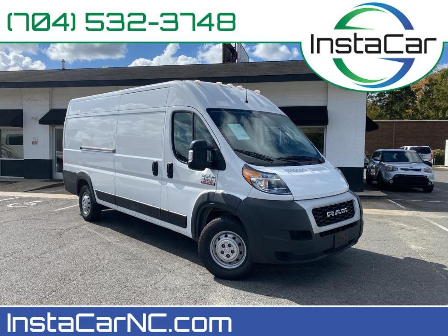 2021 Bright White Clearcoat /Black Ram ProMaster 3500 High Roof (3C6MRVJG9ME) with an V6, 3.6L engine, 6-speed automatic transmission, located at 3147 E Independence Blvd, Charlotte, NC, 28205, 35.200268, -80.773651 - <b>Equipment</b><br>See what's behind you with the back up camera on this vehicle. Our dealership has already run the CARFAX report and it is clean. A clean CARFAX is a great asset for resale value in the future. Bluetooth technology is built into this 2021 Ram ProMaster 3500 , keeping your hands o - Photo#0