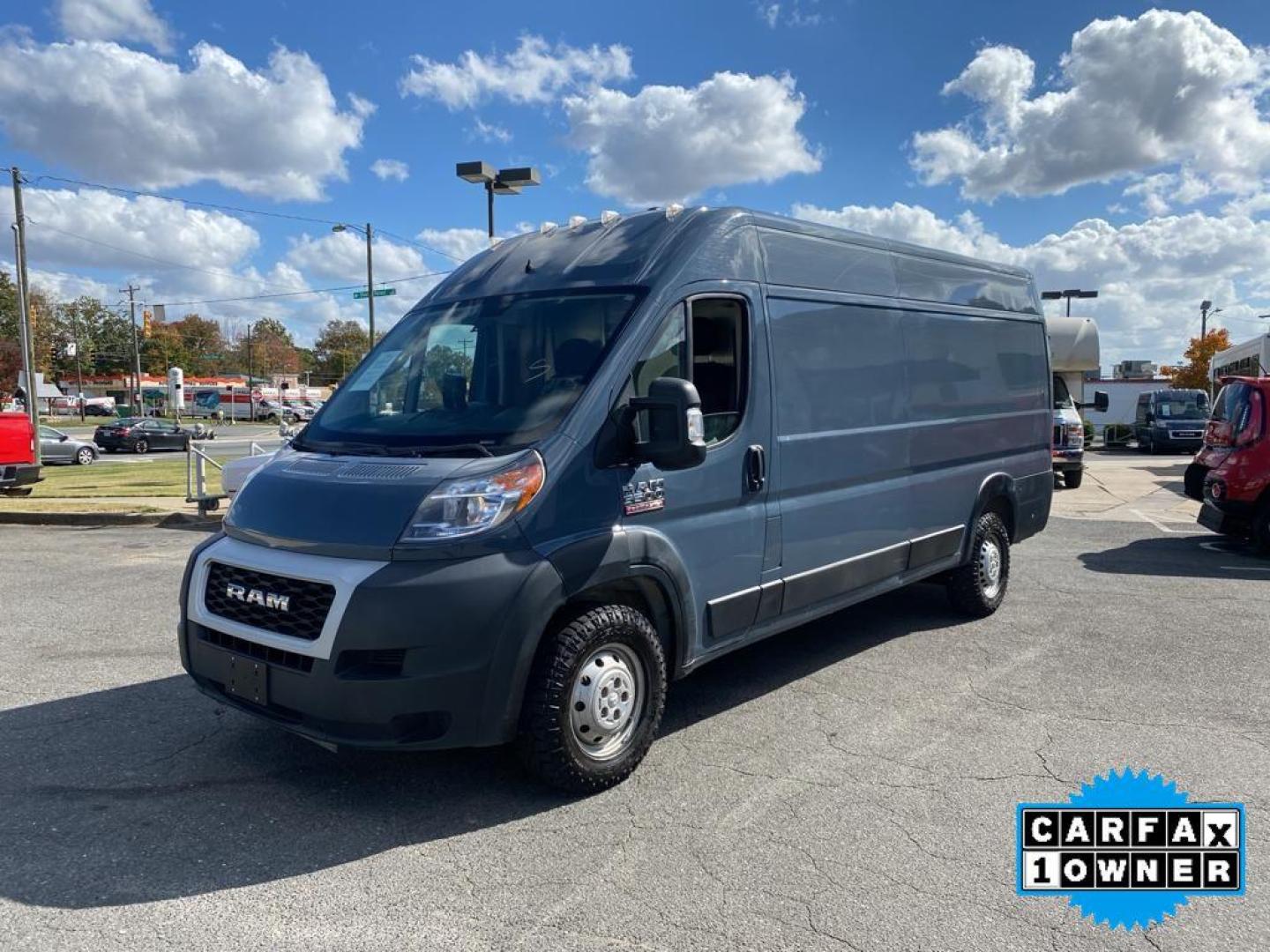 2019 Patriot Blue Pearlcoat /Black Ram ProMaster 3500 High Roof (3C6URVJG5KE) with an V6, 3.6L engine, 6-speed automatic transmission, located at 3147 E Independence Blvd, Charlotte, NC, 28205, 35.200268, -80.773651 - <b>Equipment</b><br>It features a hands-free Bluetooth phone system. This vehicle is a certified CARFAX 1-owner. Protect the vehicle from unwanted accidents with a cutting edge backup camera system. Maintaining a stable interior temperature in this vehicle is easy with the climate control system. Th - Photo#6