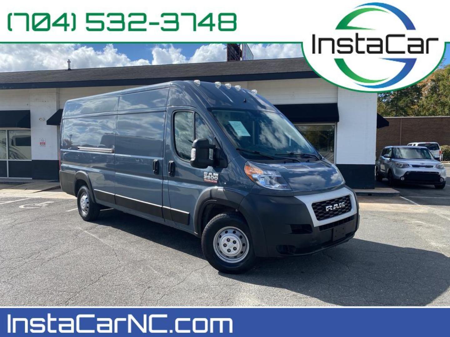 2019 Patriot Blue Pearlcoat /Black Ram ProMaster 3500 High Roof (3C6URVJGXKE) with an V6, 3.6L engine, 6-speed automatic transmission, located at 3147 E Independence Blvd, Charlotte, NC, 28205, 35.200268, -80.773651 - Photo#0