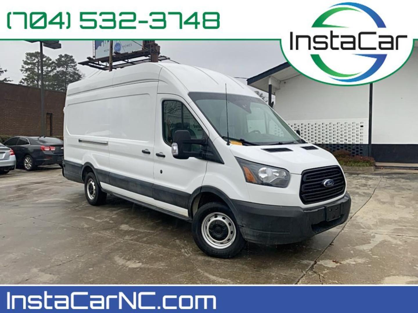 2019 Oxford White /Pewter Ford Transit Van Base w/Dual Sliding Side Cargo Doors (1FTBW3UM9KK) with an V6, 3.7L engine, 6-speed automatic transmission, located at 3147 E Independence Blvd, Charlotte, NC, 28205, 35.200268, -80.773651 - <b>Equipment</b><br>Good News! This certified CARFAX 1-owner vehicle has only had one owner before you. The Ford Transit Van features a hands-free Bluetooth phone system. Protect this vehicle from unwanted accidents with a cutting edge backup camera system. The leather seats are soft and supportive - Photo#0