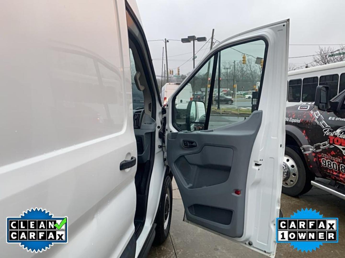 2019 Oxford White /Pewter Ford Transit Van Base w/Dual Sliding Side Cargo Doors (1FTBW3UM9KK) with an V6, 3.7L engine, 6-speed automatic transmission, located at 3147 E Independence Blvd, Charlotte, NC, 28205, 35.200268, -80.773651 - <b>Equipment</b><br>Good News! This certified CARFAX 1-owner vehicle has only had one owner before you. The Ford Transit Van features a hands-free Bluetooth phone system. Protect this vehicle from unwanted accidents with a cutting edge backup camera system. The leather seats are soft and supportive - Photo#19