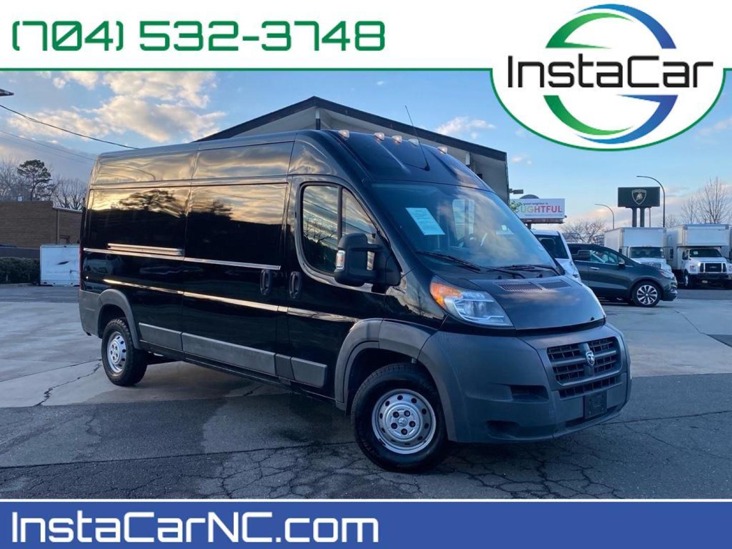 2017 Black Clearcoat /Gray Ram ProMaster 2500 High Roof (3C6TRVDG8HE) with an V6, 3.6L engine, 6-speed automatic transmission, located at 3147 E Independence Blvd, Charlotte, NC, 28205, 35.200268, -80.773651 - <b>Equipment</b><br>See what's behind you with the back up camera on this model. Our dealership has already run the CARFAX report and it is clean. A clean CARFAX is a great asset for resale value in the future. Bluetooth technology is built into this 2017 Ram ProMaster 2500 , keeping your hands on - Photo#0