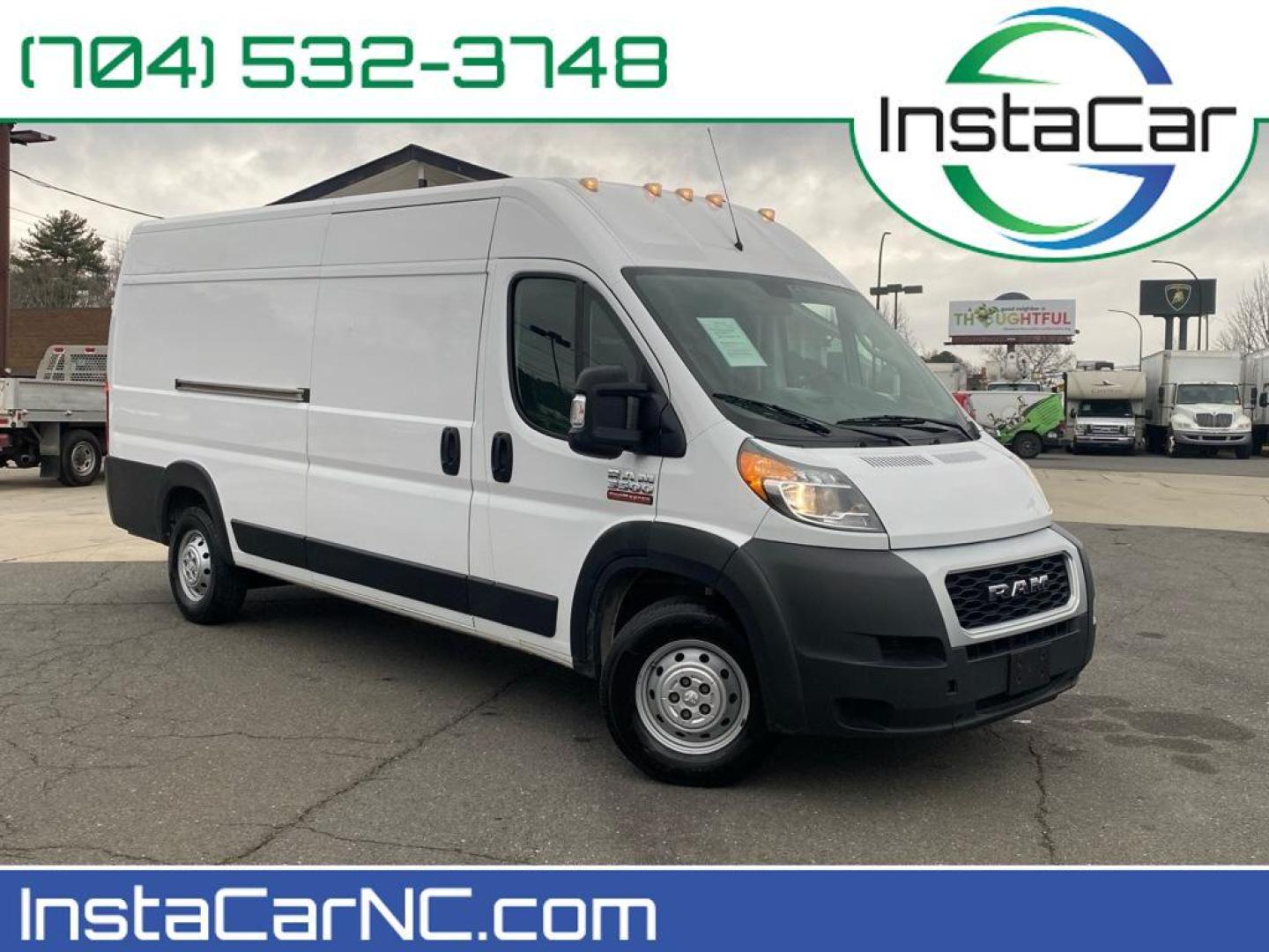 2020 Bright White Clearcoat /Black Ram ProMaster 3500 High Roof (3C6URVJGXLE) with an V6, 3.6L engine, 6-speed automatic transmission, located at 3147 E Independence Blvd, Charlotte, NC, 28205, 35.200268, -80.773651 - <b>Equipment</b><br>This model is equipped with the latest generation of XM/Sirius Radio. Our dealership has already run the CARFAX report and it is clean. A clean CARFAX is a great asset for resale value in the future. Bluetooth technology is built into this vehicle, keeping your hands on the stee - Photo#0