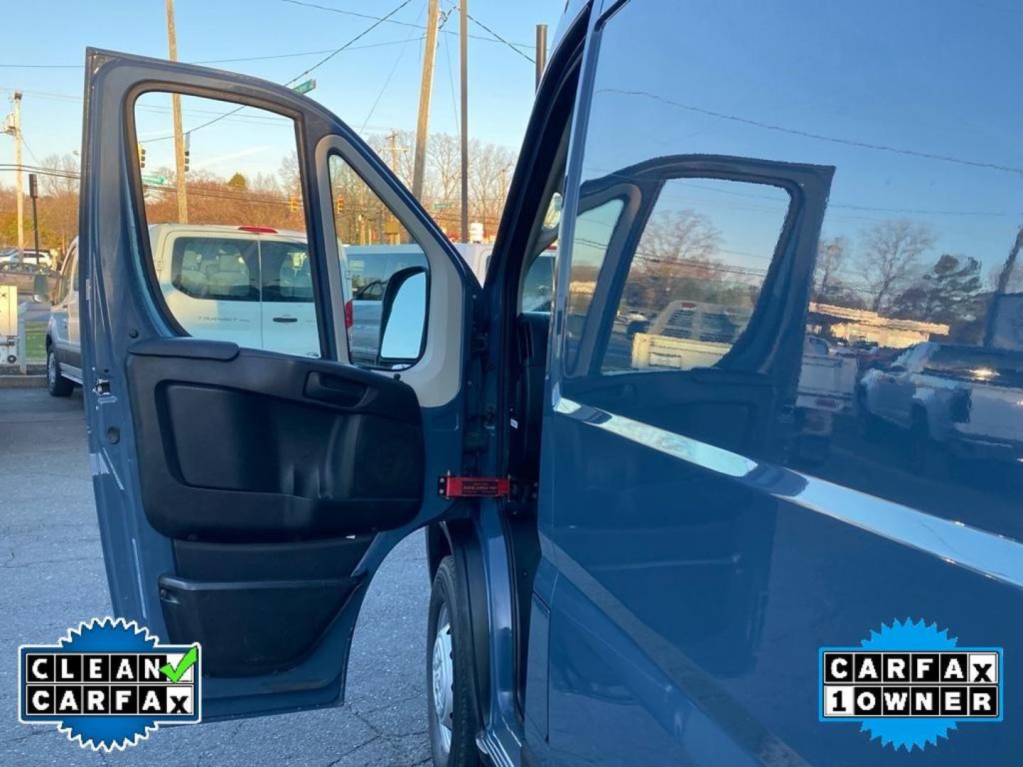 2019 Patriot Blue Pearlcoat /Black Ram ProMaster 3500 High Roof (3C6URVJG7KE) with an V6, 3.6L engine, 6-speed automatic transmission, located at 3147 E Independence Blvd, Charlotte, NC, 28205, 35.200268, -80.773651 - <b>Equipment</b><br>Our dealership has already run the CARFAX report and it is clean. A clean CARFAX is a great asset for resale value in the future. See what's behind you with the back up camera on it. This vehicle is a certified CARFAX 1-owner. This unit features a hands-free Bluetooth phone syst - Photo#18