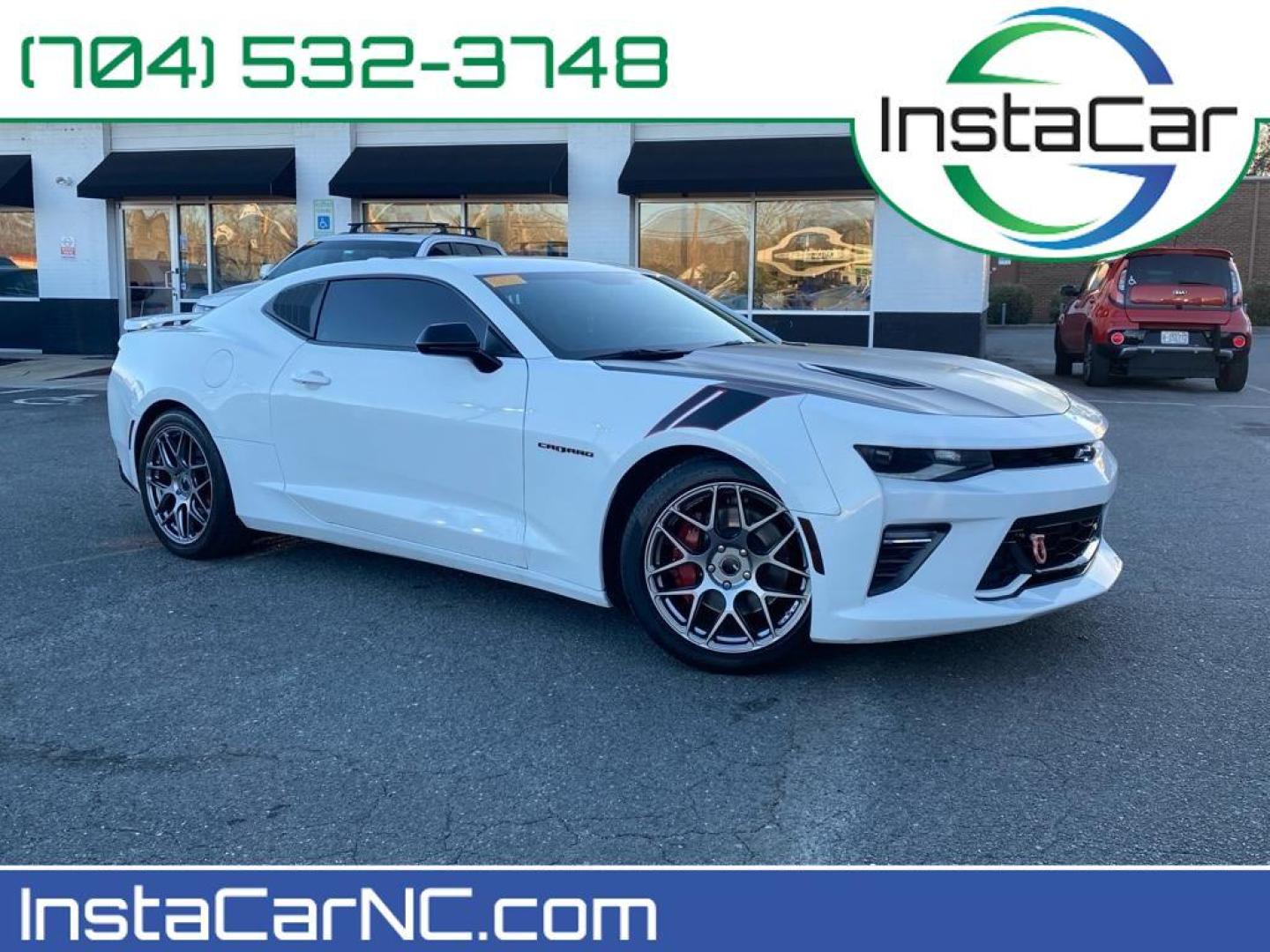 2018 Summit White /Jet Black Chevrolet Camaro 2SS (1G1FH1R71J0) with an V8, 6.2L engine, 8-speed automatic transmission, located at 3147 E Independence Blvd, Charlotte, NC, 28205, 35.200268, -80.773651 - <b>Equipment</b><br>This model is equipped with the latest generation of XM/Sirius Radio. Nothing dresses up a vehicle better than a set of high end premium wheels. Bluetooth technology is built into this 2018 Chevrolet Camaro , keeping your hands on the steering wheel and your focus on the road. Th - Photo#0